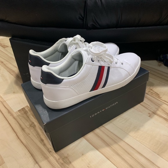 Tommy Hilfiger Men White Striped Shoes Size 11 - Picture 5 of 6